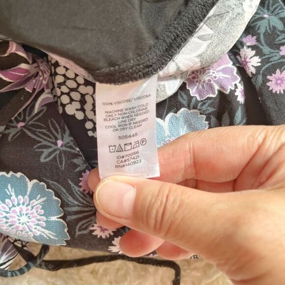 Ann Taylor LOFT Floral Lightweight Wide Leg Drawstring Pull On Multi Color Pants - Picture 9 of 10